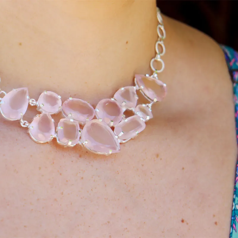 Rose Quartz Chunky Bohemain Necklace