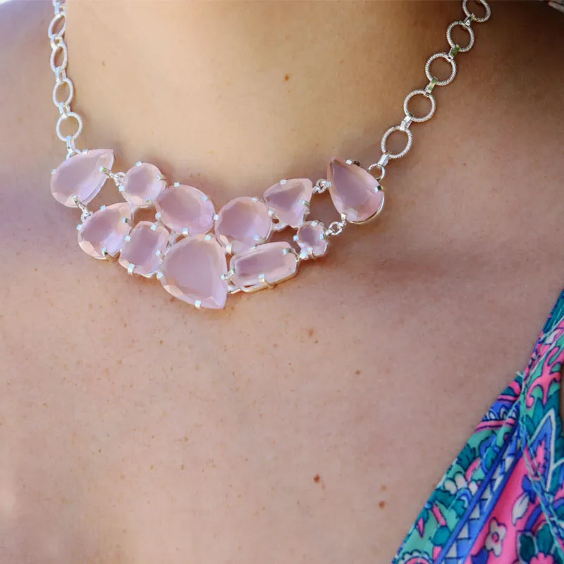 Rose Quartz Chunky Bohemain Necklace