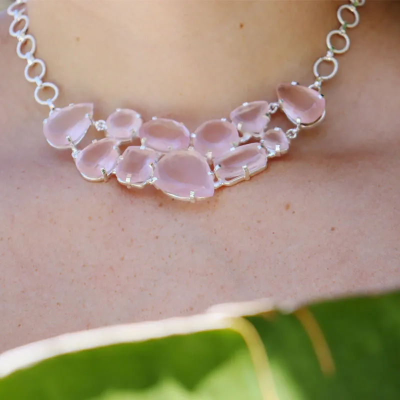 Rose Quartz Chunky Bohemain Necklace