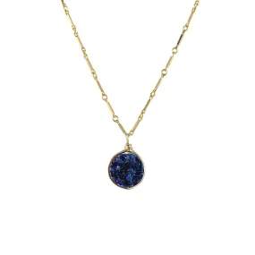 Round Druzy Pendant Necklace