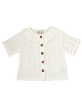 Sail Away Ruffle Top - White