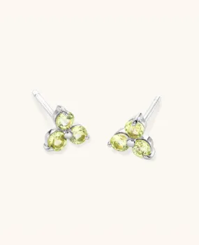 *SAMPLE SALE* Peridot Large Fleur Studs Silver