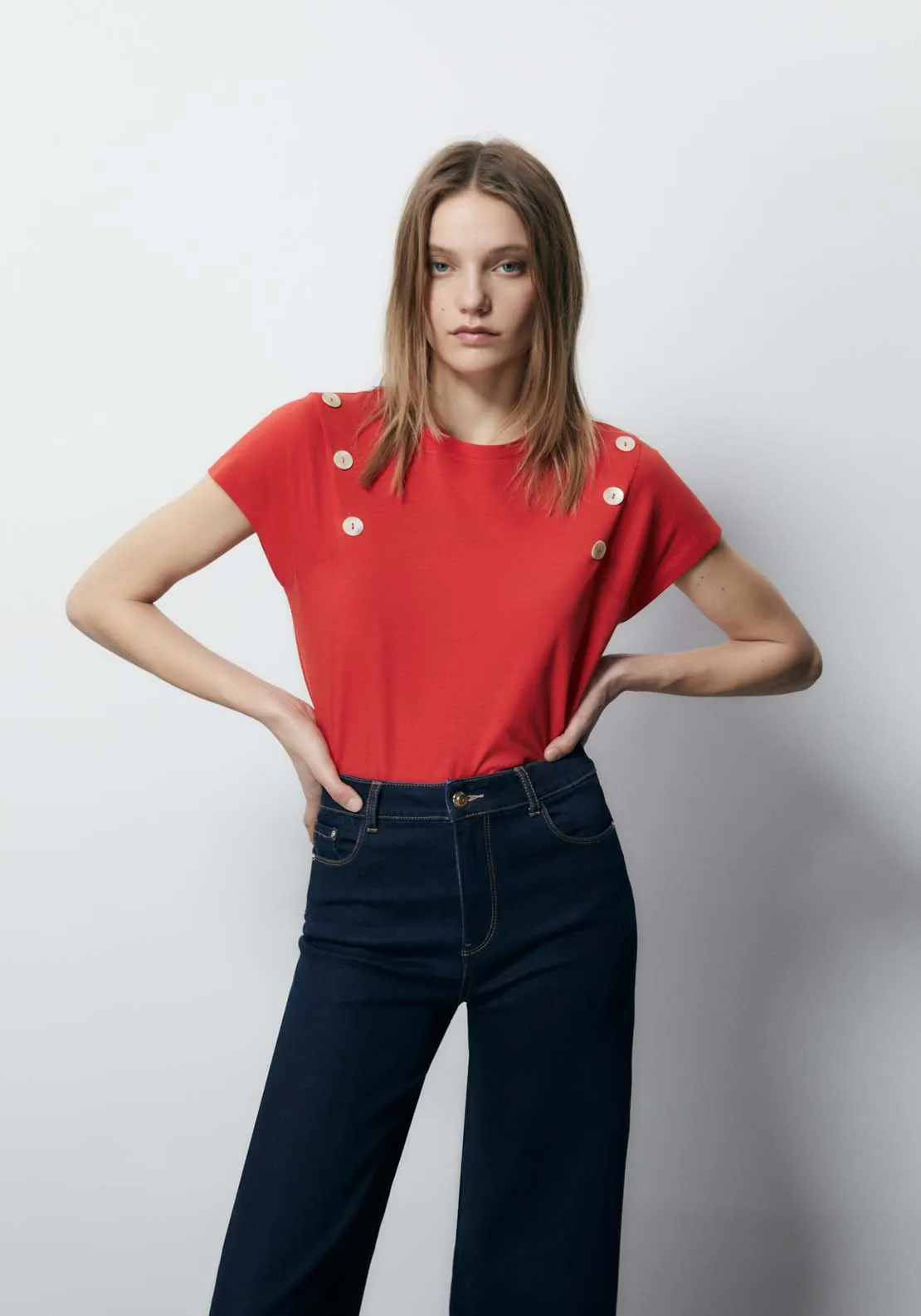 Short Sleeve Top - Red