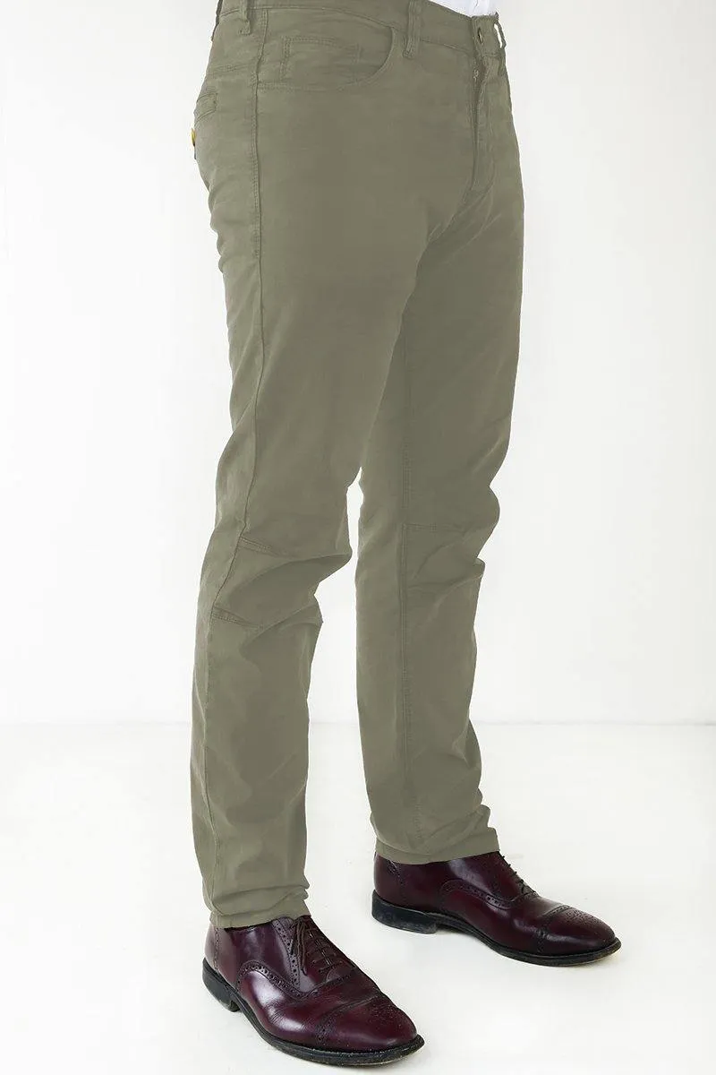 Slim Straight Fit Broken Twill Fabric Casual Pants for Men