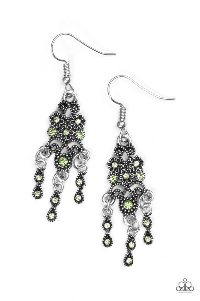 Spring Bling Green Earrings