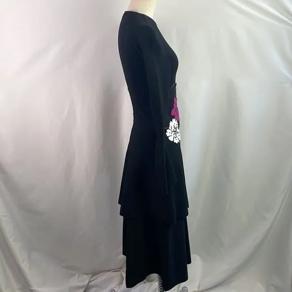 StellaMcCartneyBlack With 3D Flowers Dress