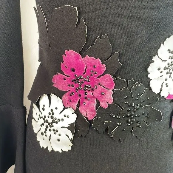 StellaMcCartneyBlack With 3D Flowers Dress