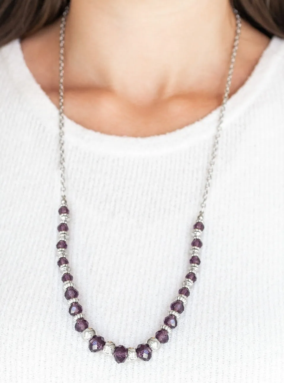 Stratosphere Sparkle Purple Necklace Set