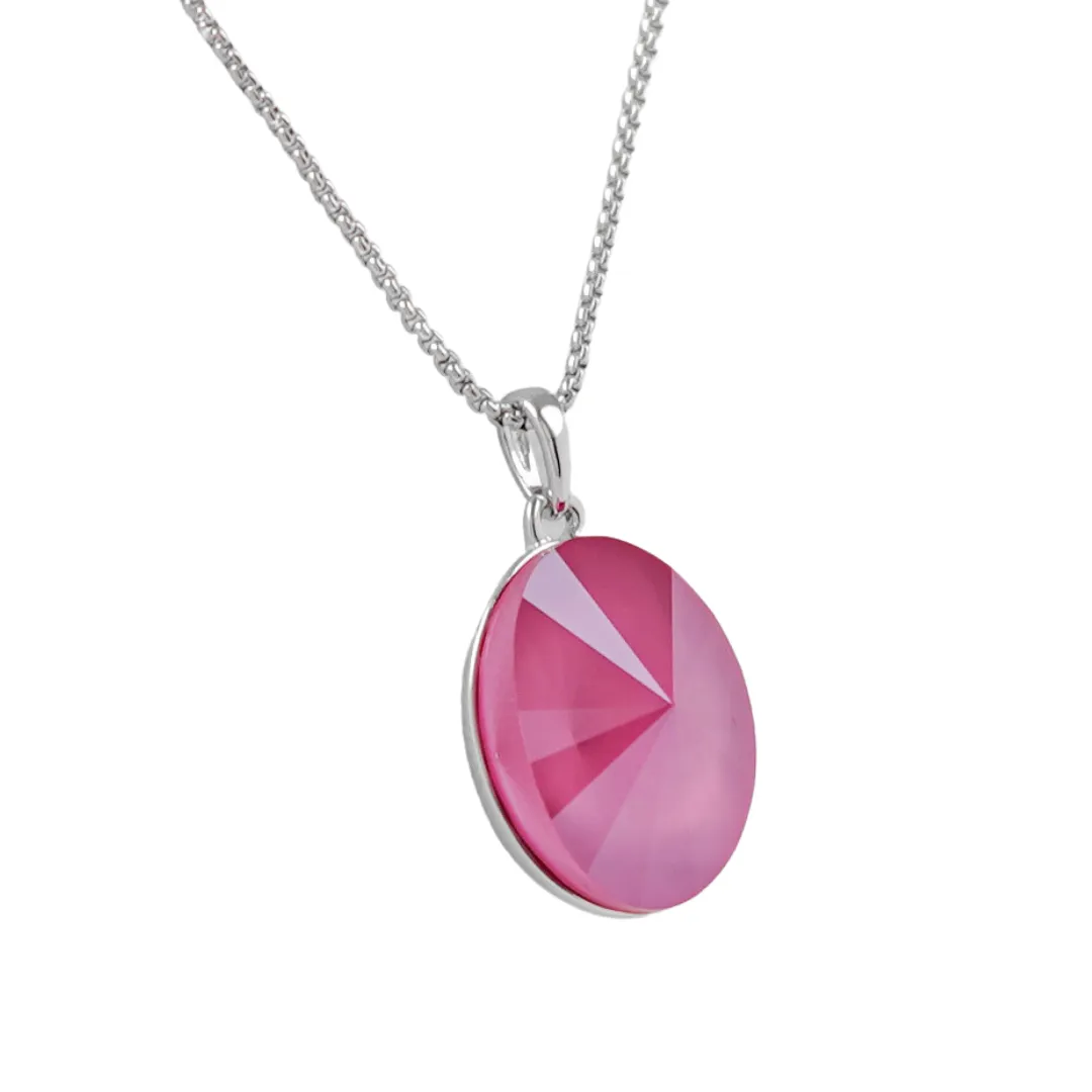 The Swarovski crystal like a stone oval platinum plated necklace