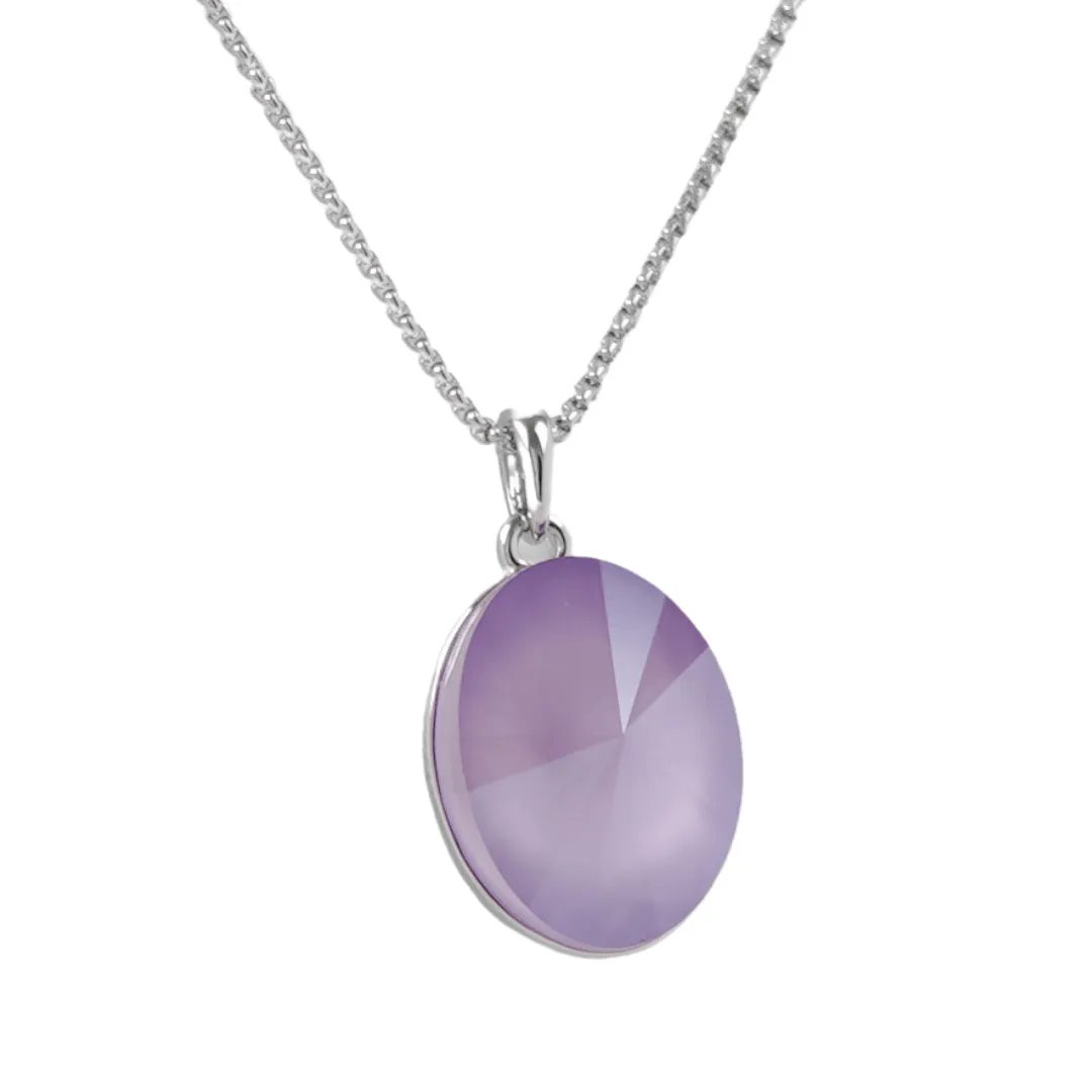 The Swarovski crystal like a stone oval platinum plated necklace