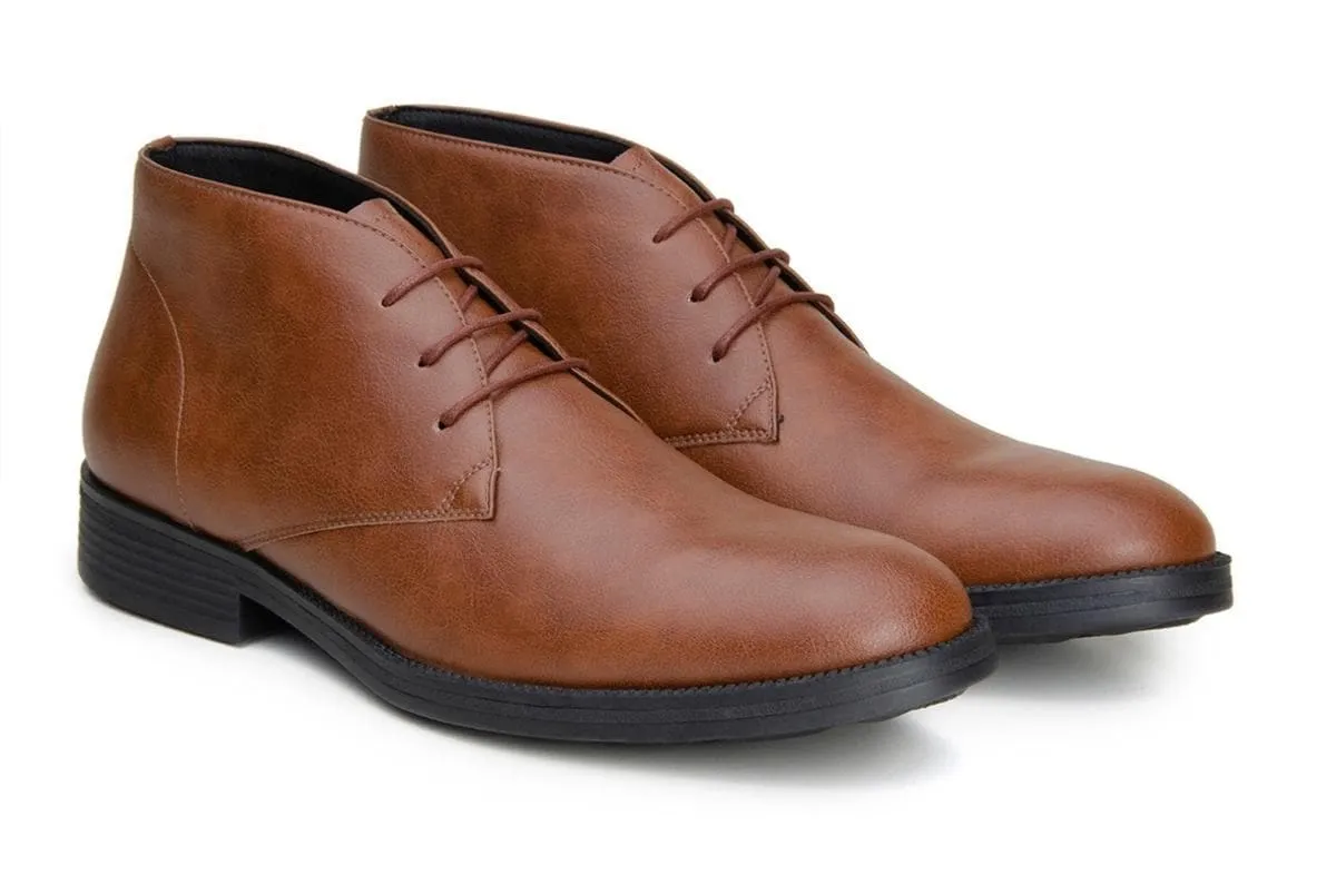 'Tivoli' classic vegan leather Chukka by Vincente Verde -  cognac