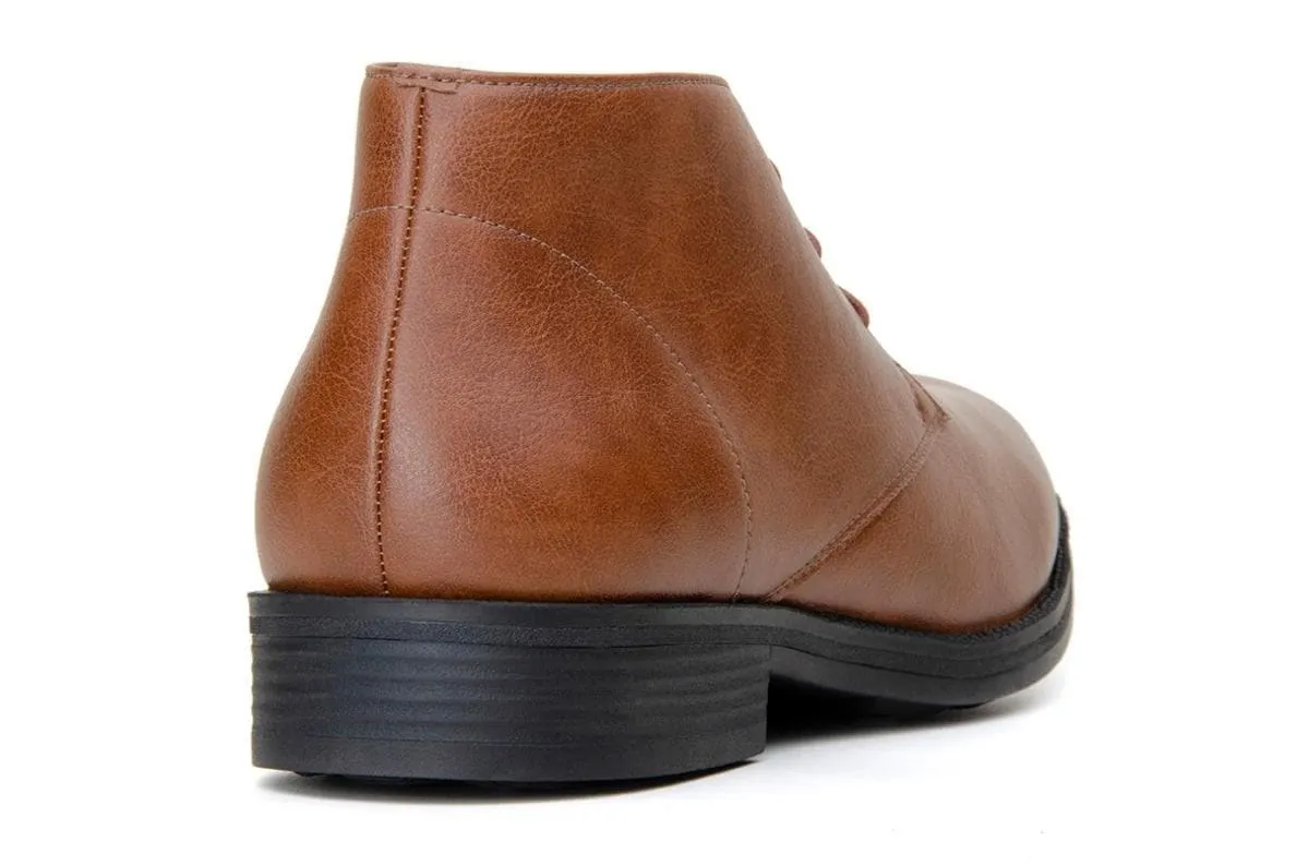 'Tivoli' classic vegan leather Chukka by Vincente Verde -  cognac