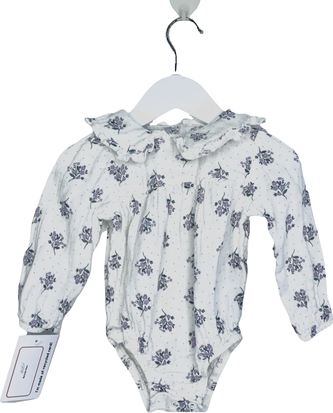 TU White Floral Woven Bodysuit 6-9 Months