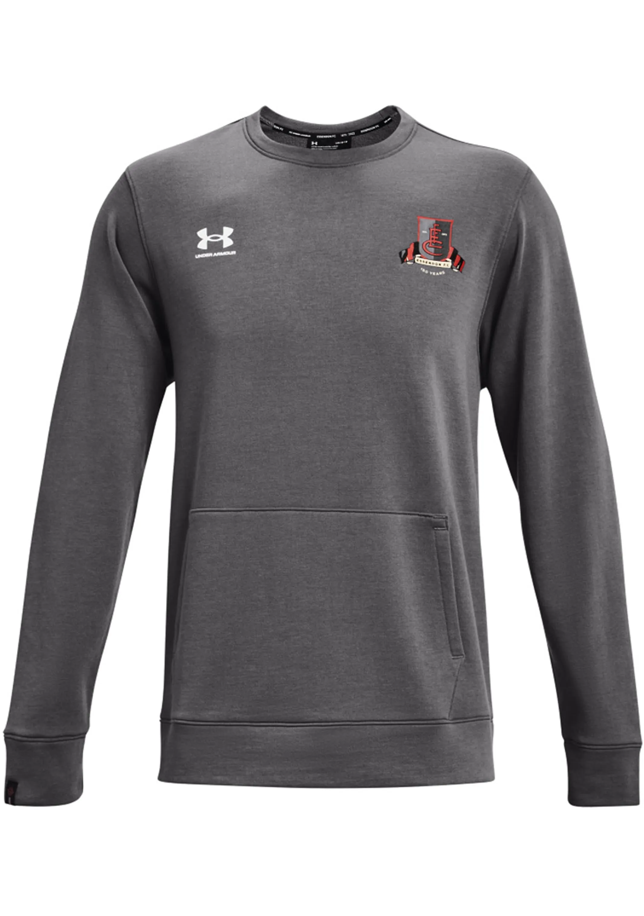 Under Armour Essendon Mens Hustle Fleece Crew Grey 2022 <br> 1374237 040