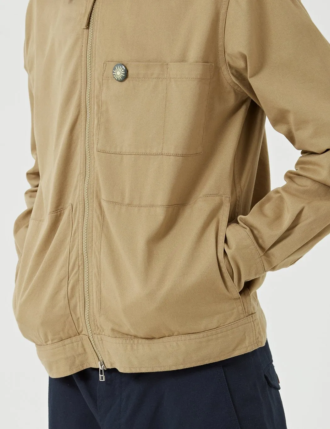 Universal Works Twill Zip Uniform Shirt - Sand