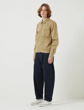 Universal Works Twill Zip Uniform Shirt - Sand