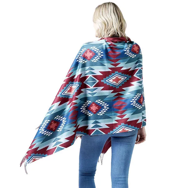 Western Doublesided Shawl Poncho