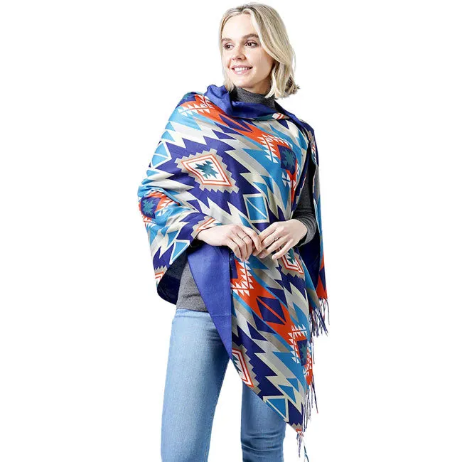 Western Doublesided Shawl Poncho