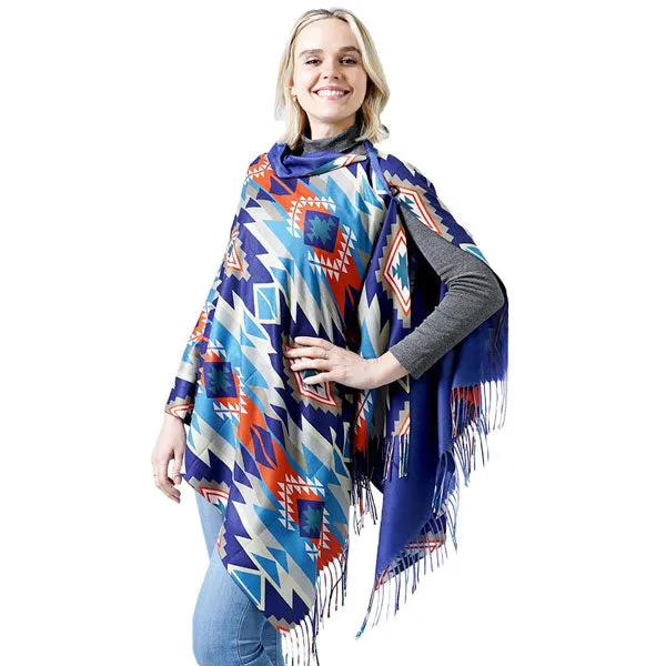 Western Doublesided Shawl Poncho