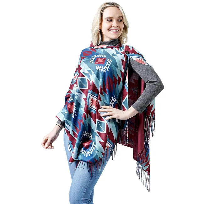 Western Doublesided Shawl Poncho