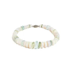 White Crystal Opal, Aquamarine & Green Beryl Necklace