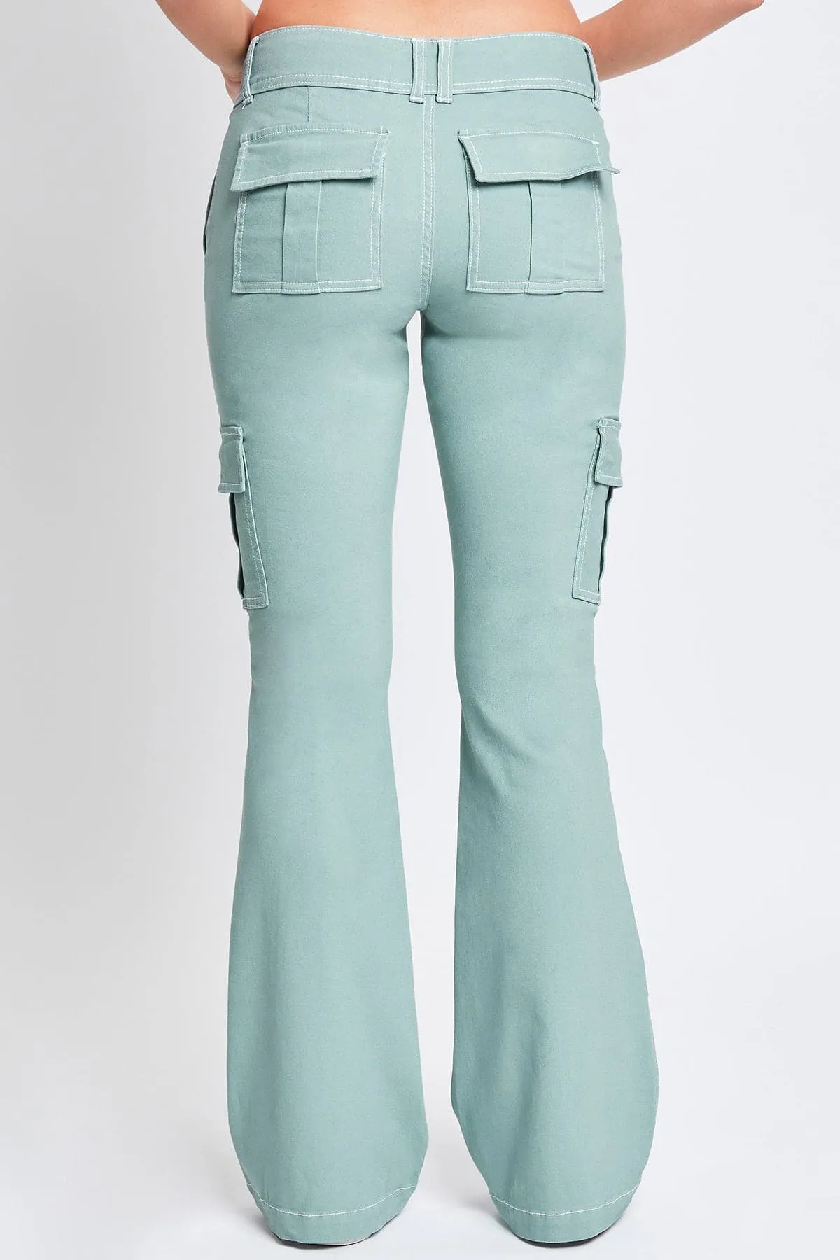 Women's 2 Button Low Rise Cargo Flare Pants