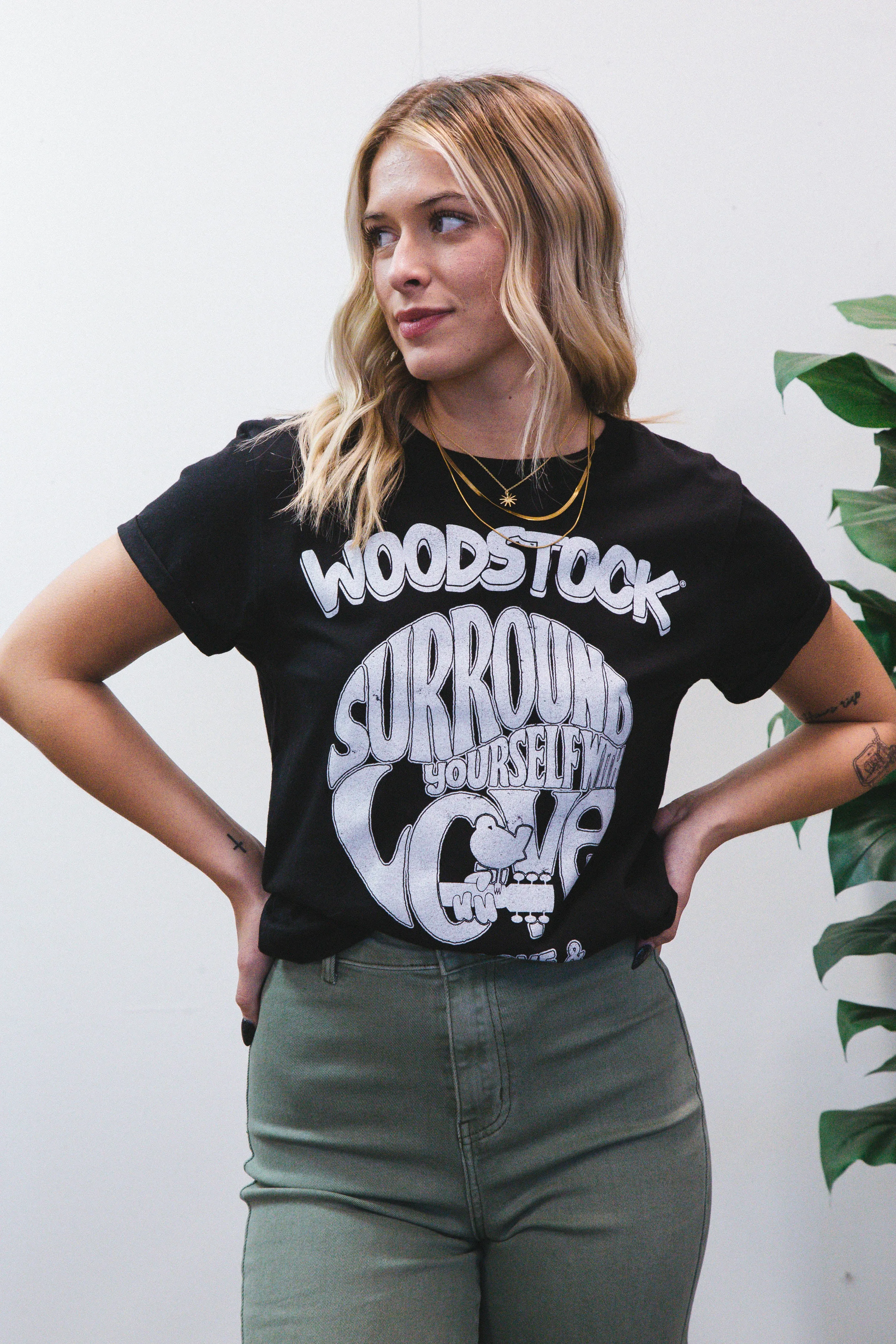 Woodstock Love Graphic Tee, Black | Recycled Karma