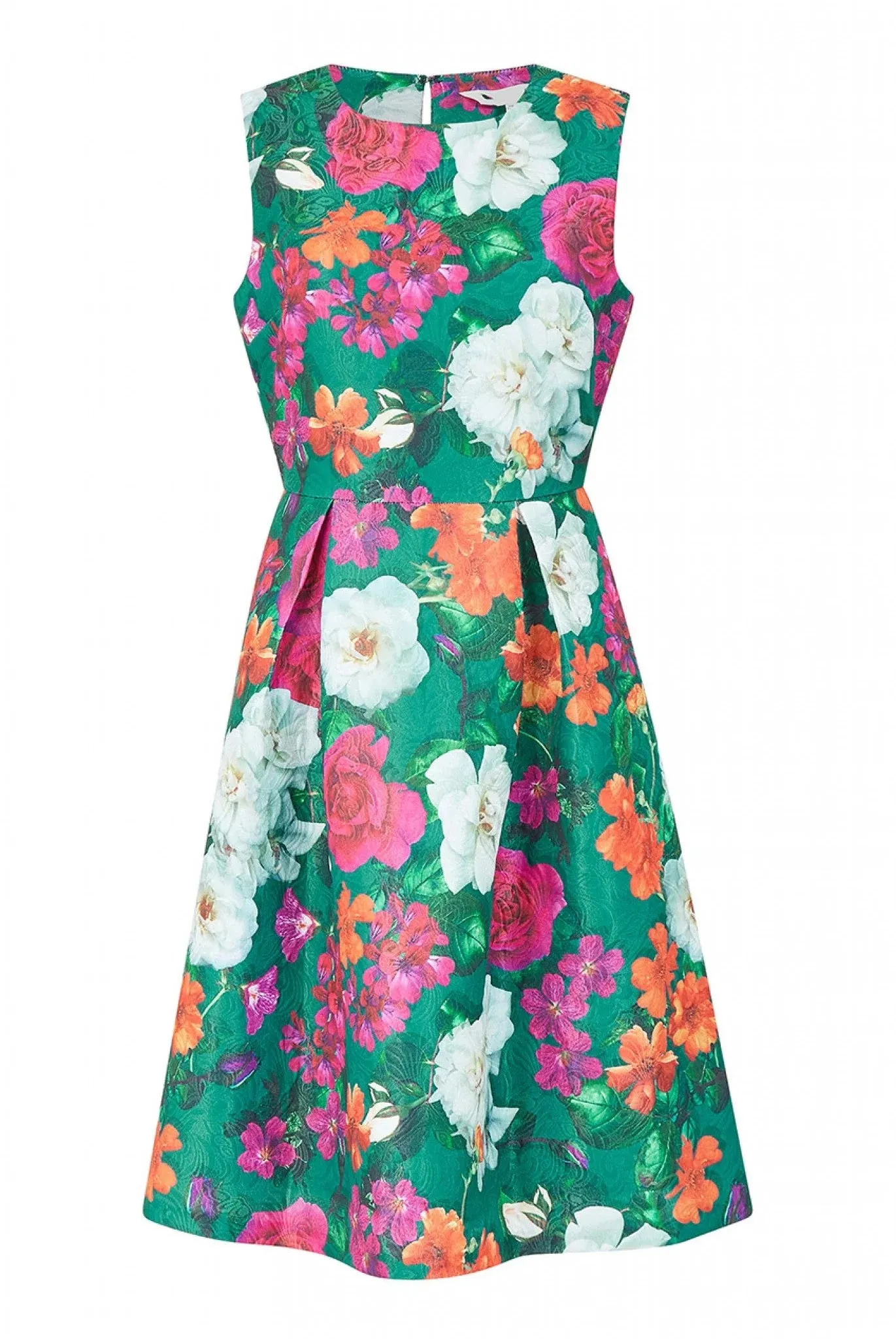 Yumi Green Floral Jacquard Skater Dress